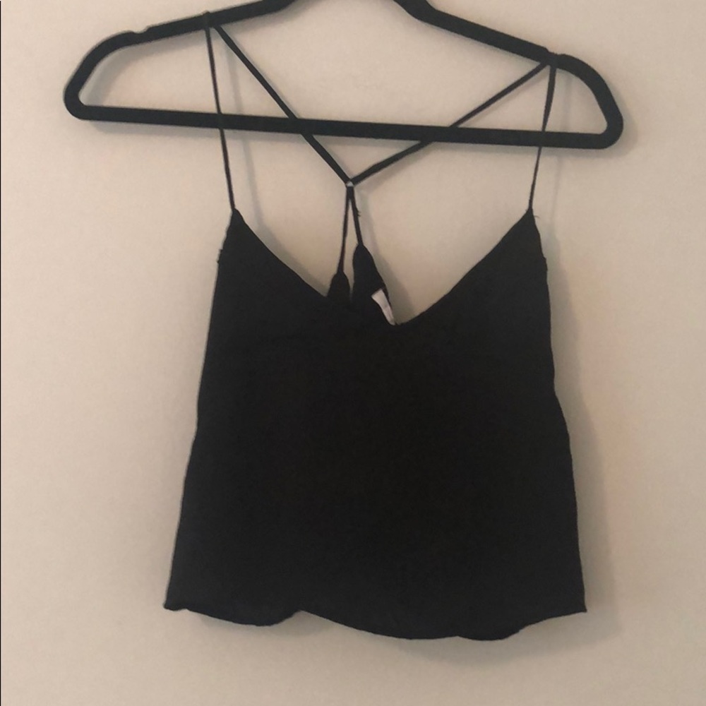 Urban Outfitters Black Strappy Cropped Tank Size L